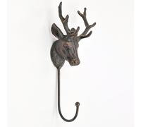 Stag/Deer Head with Antlers Vintage Metal Coat Hook Hooks Wall Mounted Door Hook Hanger for Hat Coat Clothes Kitchen Bathroom Bedroom Office (with Screws)