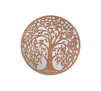 Stag Deer Tree Design Round Garden Mirror 100 x 100 CM 3ft3 x 3ft3, Brown