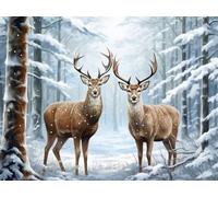 Stag Diamond Art Painting Kits, DIY 5D Diamond Painting Kits for Adults, Full Drill Diamond Art Winter 40x30cm/16x12inch, Crystal Arts and Crafts for Adults Beginner Home Wall Decor Gifts -YZ350