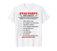 Stag Do 2026 Dares Checklist Bachelor Party Value Graphic T-Shirt, Men, White, L