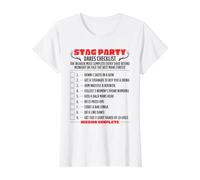 Stag Do 2026 Dares Checklist Bachelor Party Value Graphic T-Shirt, Women, White, L