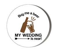 STAG DO BUY ME A BEER MY WEDDING IS NEAR 38mm Round Fridge Magnet