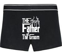 Stag Do The Groom Squad Boxer Father Of The Groom-Bride, Groomsman, Usher, Best Man Wedding Party Bachelor Party Gift Men's Underwear (Black, XL)