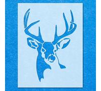 Stag Face Reindeer Deer Stencil: Mylar Airbrush Wall Art Painting Crafts | DIY-A5 Stencil - Design Size (150mm 110mm)