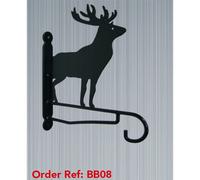 Stag Feature Bracket - Hanging Basket Holder - Steel - H33 cm - Black Poppy Forge Black One Size