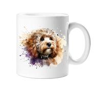 Stag Gallery Cockapoo Dog 10oz Ceramic Mug Watercolour Splash Effect | Ceramic, Watercolour Splash Effect, Artistic Colourful Design, Gift