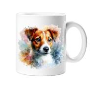 Stag Gallery Jack Russell Dog Watercolour Splash Effect Gift 10oz Ceramic Mug Artistic Colourful Coffee Tee