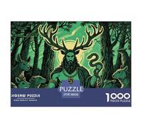 Stag God Cernunnos Enthroned Jigsaw Puzzle Waterproof 1000 Piece Puzzles for Adults Colourful Home Decoration