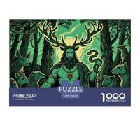 Stag God Cernunnos Enthroned Jigsaw Puzzle Waterproof 1000 Piece Puzzles for Adults Fun Challenging Games