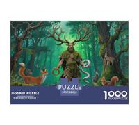 Stag God Cernunnos Enthroned Jigsaw Puzzle Waterproof 1000 Piece Puzzles for Adults Gifts Colourful Home Decoration