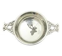 Stag Head Chrome Plated Steel Quaich Bowl Scottish Quaich 347