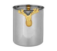 Stag Head Ice Bucket in Gold/Stainless Steel silver-coloured