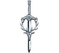 Stag Head Kilt Pin Highland Scottish Celtic Design Kilt Accessory, Brass, no gemstone