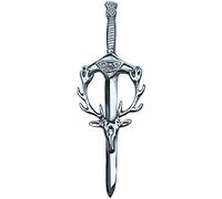 Stag Head Kilt Pin Highland Scottish Celtic Design Kilt Accessory (Silver)