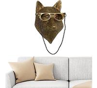 Stag Head Wall Mount - Decorative Animal Sculpture, Resin Rabbit Wall Art Ornament, Safe Non-Fading for Bedroom, Living Room, Hotel