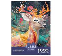Stag in The Forest Jigsaw Puzzles Puzzle for Adults Kids. 1000 Piece Great Gifts Challenge Toy Educational Games Home Decoration for Educational Games Gifts 38x26cm/1000pcs