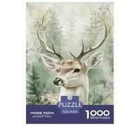 Stag in The Forest Jigsaw Puzzles Puzzle for Adults Kids. 1000 Piece Whimsical Challenge Toy Educational Game Home Decoration for Educational Games Gifts 70x50cm/1000pcs
