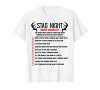 Stag Party dare Checklist Challenge the Stag Bachelors T-Shirt
