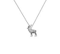 Stag PP-A19 English Pewter on a Silver Platinum Plated Necklace 18"
