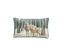 Evans Lichfield Stag Scene Polyester Filled Cushion, Teal