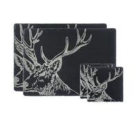 Stag Slate Coaster & Placemat Set by The Just Slate Company