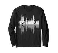 Stag Walking Through Forest Buck Deer Reflection Wilderness Long Sleeve T-Shirt