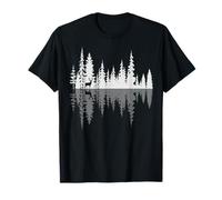 Stag Walking Through Forest Buck Deer Reflection Wilderness T-Shirt