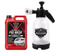 Stage 1 2L Pre Wash Caravan Cleaner With 2L Pump Sprayer - Non-Caustic Traffic Film & Algae Remover - Black Streaks Concentrated Non Contact Solution for Caravans & Motorhomes (Stage 1 + Sprayer)