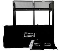 Stage Legend SL-8006 DJ Booth Foldable - DJ Table Stand with Carry Bag - DJ Stand for Decks with Corner Shelf and 2 Scims - Portable DJ Desk for your Equipment