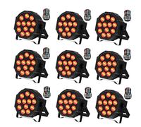 Stage Lights 4-in-1 Mobile Spotlight Battery Powered Sound Activated with Remote & DMX Control for DJ Party Weddings Clubs - 9PCS