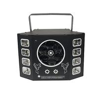 Stage Lights, DJ Disco LED 4 in 1 Stage Light Effect Bee Eye UV Black Strobe Party Wedding Holiday Event Sound Activated Lamp for Wedding DJ Party(with Remote)