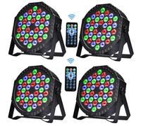 Stage Lights DJ Lights 36LED Par Lights - 4 Pack RGB Party Lights Uplights with Sound Activated Remote Control Stage Lighting for Disco Wedding Club Ba Christmas Party Lighting Outdoor