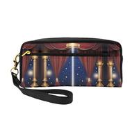Stage Magic Print Leather Small Makeup Bag - Travel Toiletry Bag for Women, Reusable Cosmetic Pouch with Zipper