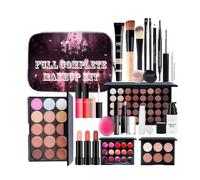 Stage Makeup Kit Complete Face Cosmetic Set with Concealer Stick and -Ended Brushes for Application (Purple, 20X13.5X7cm)