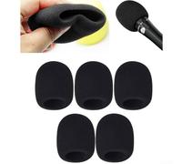 Stage Performance Mic Windscreen 5-Pack Black | 5-pack black foam, reduces plosives and wind noise, high-density sponge, fits most handheld mics, studio ready