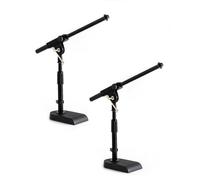 Stage Rocker Adjustable Low-profile Microphone Stand, 2 Pack - Snare/Tom Bottom/Bass (Kick) Drum/Table Top, Adjustable Height, Clip-on cable holder, Powered by Hamilton (SR610111-2PK)