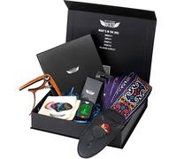 Stage Rocker Guitar Accessories Gift Box for Acoustic & Electric Guitars, Premium Guitar Strap, Picks, Capo, Tuner (a CR2032 battery included), Cleaning Cloth, 5-in-1 Essential Gift for Holidays!