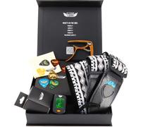 Stage Rocker Guitar Accessories Gift Box for Acoustic & Electric Guitars, Premium Guitar Strap, Picks, Capo, Tuner (a CR2032 battery included), Cleaning Cloth, 5-in-1 Essential Gift for Holidays!