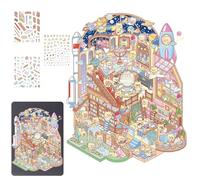 Stage Stickers, Home Sticker Set, Cartoon Science Museum Sticker Cute Stickers, Handmade Home Stickers, Decal Scene