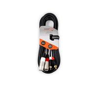 StageCore 5m 2x Male XLR - 2x Male RCA Phono Professional Audio Signal Cable Lead