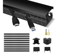 STAG able Trunking - 9 Pieces, 3.5M Self-Adhesive Desk Cable Management for Computers - 9XL39cm W4cm H2cm, Black