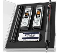 STAGEEK Mechanical Pencils 0.5 with Case, Metal Weatherproof Body Outdoor Artist Mechanical Pencil with 120 PCS HB & 2B Lead Refills, Eraser, for Writing Drafting Drawing and Sketching