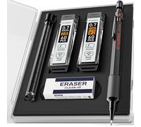 STAGEEK Mechanical Pencils 0.7mm with Case, Metal Weatherproof Body Outdoor Artist Mechanical Pencil with 120 PCS HB & 2B Lead Refills, Eraser, for Writing Drafting Drawing and Sketching