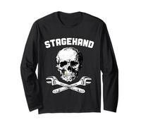 Stagehand Skull Crossed C Wrench Backstage Theater Tech Crew Long Sleeve T-Shirt