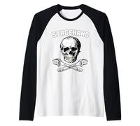 Stagehand Skull Crossed C Wrench Backstage Theater Tech Crew Raglan Baseball Tee