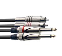 Stagg 1.5M/5Ft Twin Cable Plug-RCA Male