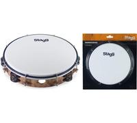 Stagg 10" Tambourine 2 Rows Jingles/Plastic Wood