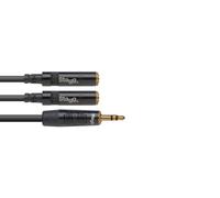 Stagg 21409 10 cm Headphone Splitter Adapter Y Cable - Black