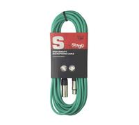 Stagg Music Microphone Cable SMC10 CGR - 10 m XLR Male to XLR Female - Green