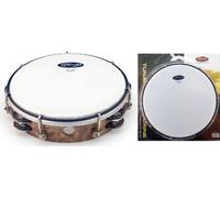 Stagg 12821 8-Inch 2 Row of Jingles Tunable Plastic Tambourine - Wood